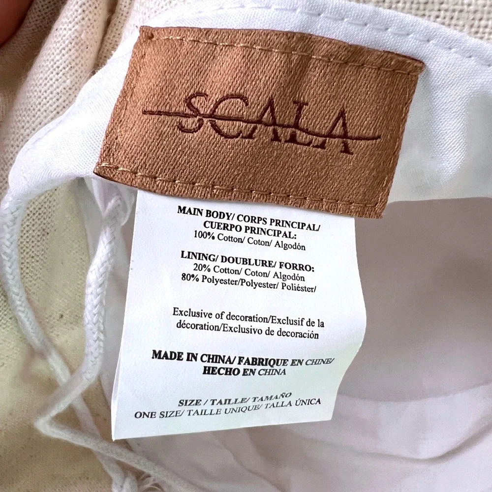 Scala Bucket Sun Hat OS UPF 50+ Cotton Packable Cream Coastal Grandma Travel